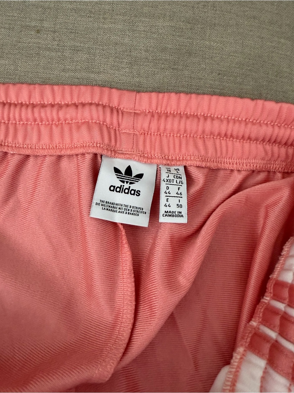 adidas Pink Track Pants with White Side Stripes - Picture 6 of 7